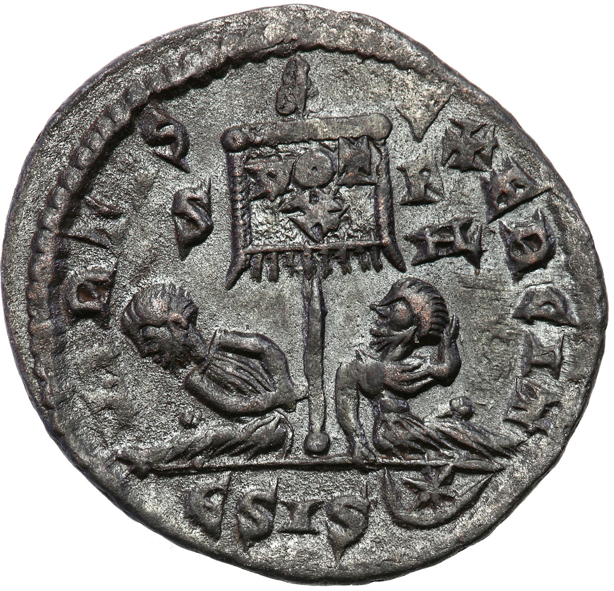 Cesarstwo Rzymskie, Follis Konstantyn II 337–340 n.e., Siscia – RZADKI